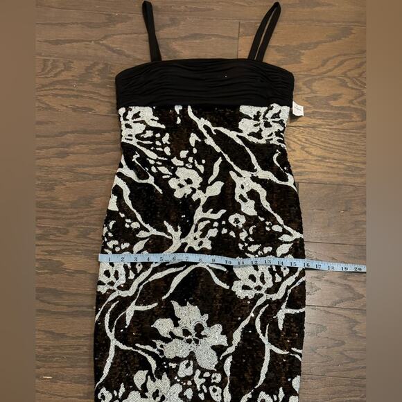 Alex Evenings Petite Black and White Sequined Party / Cocktail Dress Size 4 P - Picture 9 of 10